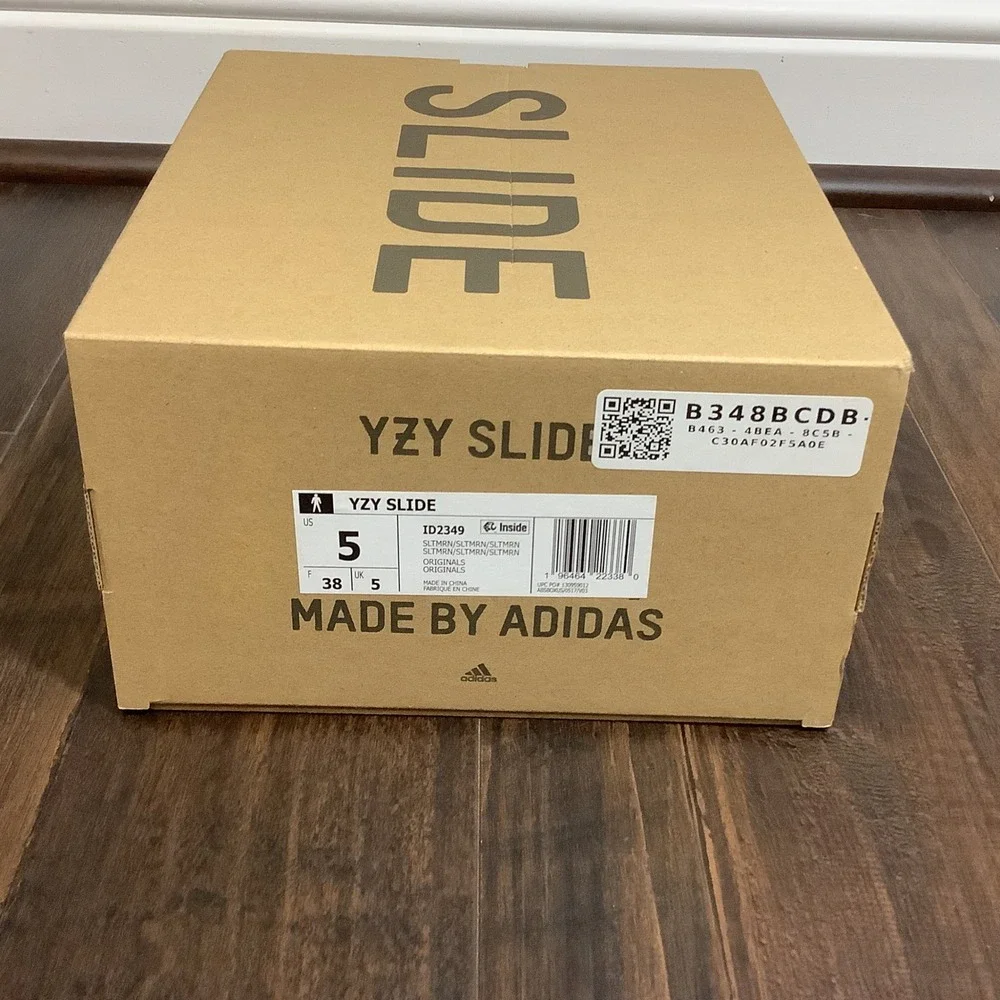 Adidas Yeezy Slide Salt ID2349 Grey Blue EVA Foam Sandals Mens 5 Womens 6